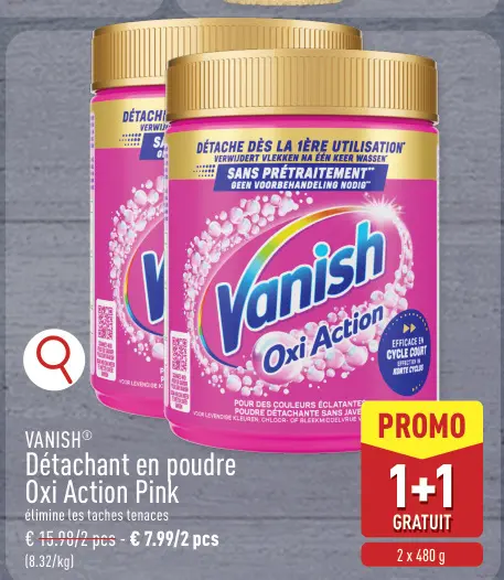 Offre: Détachant en poudre Oxi Action Pink