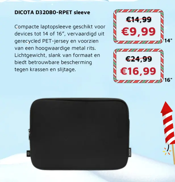 Aanbieding: DICOTA D32080-RPET sleeve
