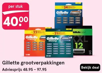 Aanbieding: Gillette grootverpakkingen