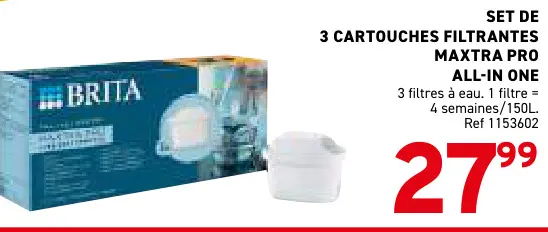 Offre: 3 cartouches filtrantes maxtra pro all-in one