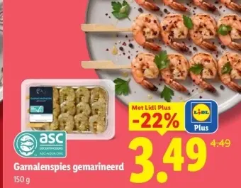 Aanbieding: Garnalenspies gemarineerd