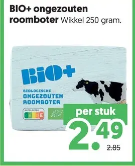 Aanbieding: BIO+ ongezouten roomboter Wikkel
