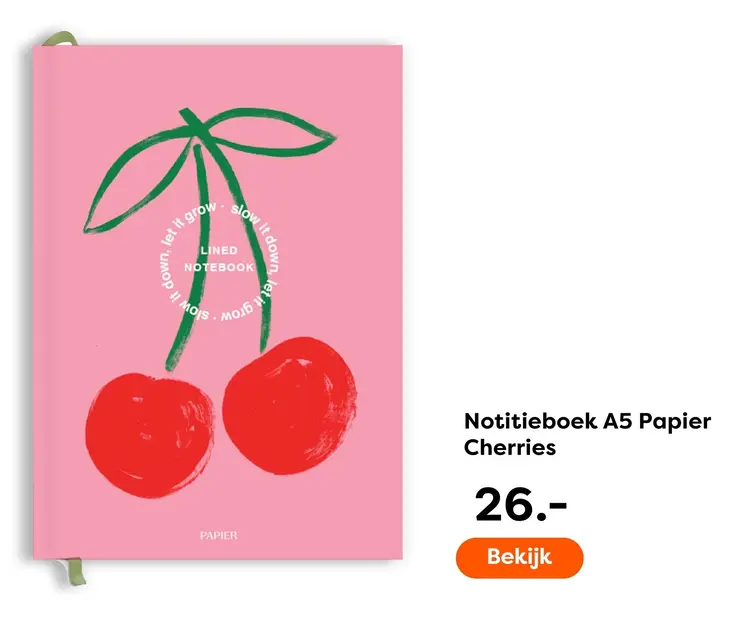 Aanbieding: Notitieboek A5 Papier Cherries