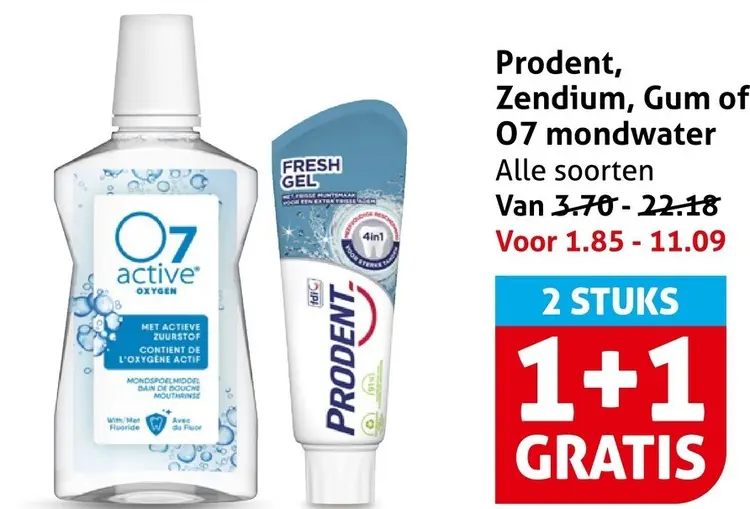 Aanbieding: Prodent, Zendium, Gum of O7 mondwater