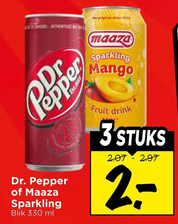 Aanbieding: Dr. Pepper of Maaza Sparkling