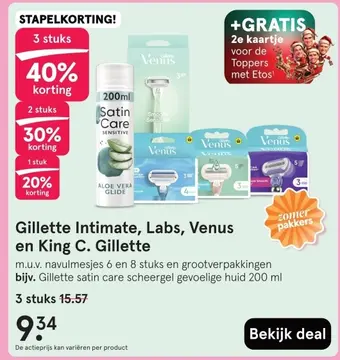 Aanbieding: Gillette Intimate, Labs, Venus en King C. Gillette