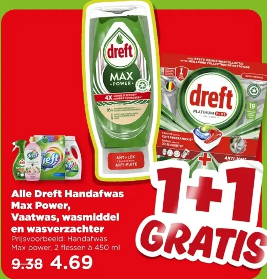 Aanbieding: Dreft Handafwas Max Power, Vaatwas, wasmiddel en wasverzachter