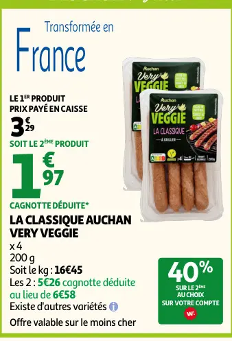Offre: La classique Auchan Very Veggie