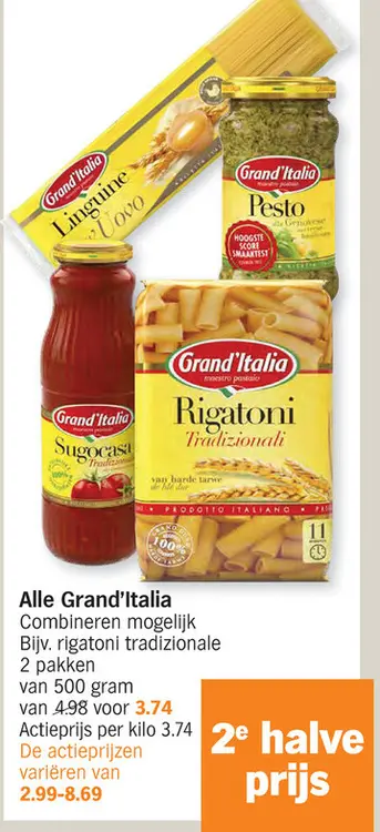 Promotie: Grand'Italia pasta, pesto, and sugo