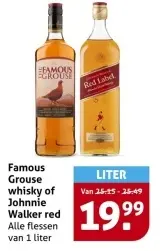 Aanbieding: Famous Grouse whisky of Johnnie Walker red
