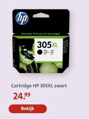 Aanbieding: Cartridge HP 305XL zwart