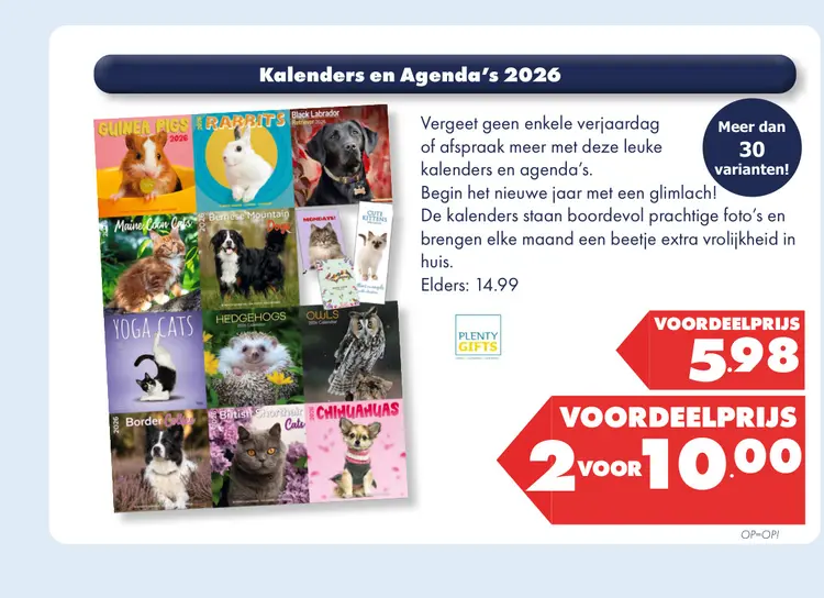 Aanbieding: Kalenders en Agenda's 2026