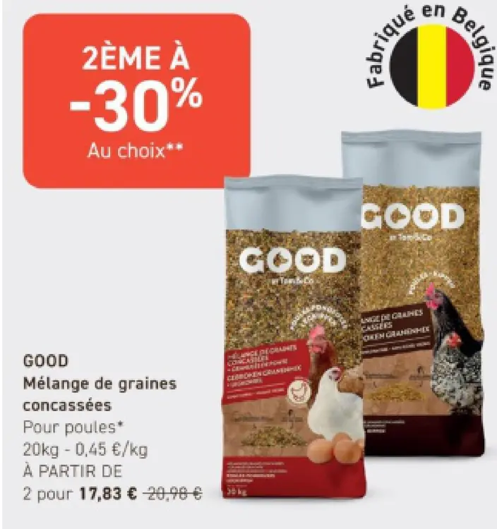 Offre: Mélange de graines concassées Pour poules