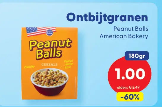 Aanbieding: Ontbijtgranen Peanut Balls