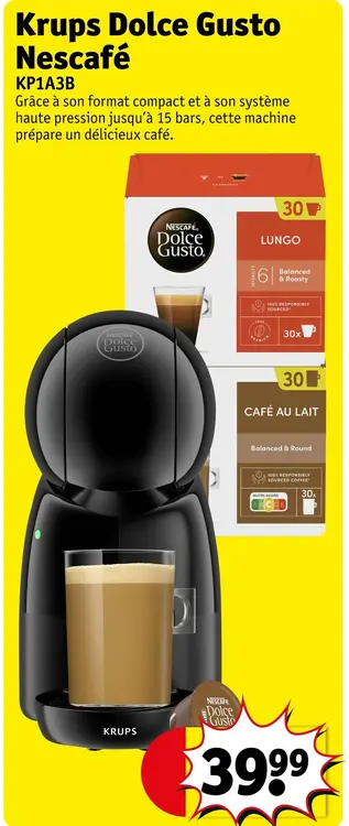 Offre: Dolce Gusto Nescafé KP1A3B