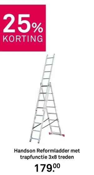 Aanbieding: Reformladder met trapfunctie 3x8 treden