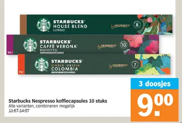 Aanbieding: Starbucks Nespresso koffiecapsules