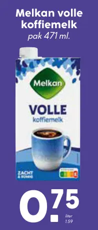 Aanbieding: volle koffiemelk