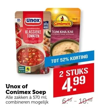 Aanbieding: Unox of Conimex Soep