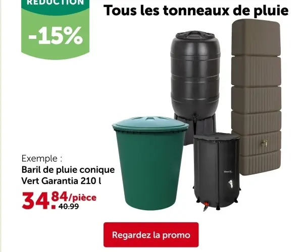 Offre: Baril de pluie conique