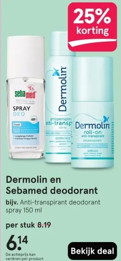 Aanbieding: Dermolin en Sebamed deodorant