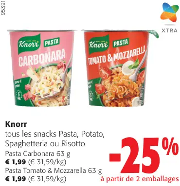 Offre: tous les snacks Pasta, Potato, Spaghetteria ou Risotto