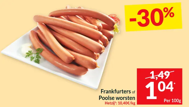Promotie: Frankfurters of Poolse worsten