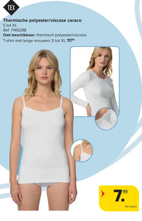 Promotie: Thermische polyester/viscose caraco