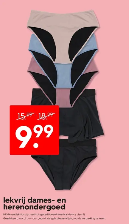 Aanbieding: Lekvrij dames- en herenondergoed