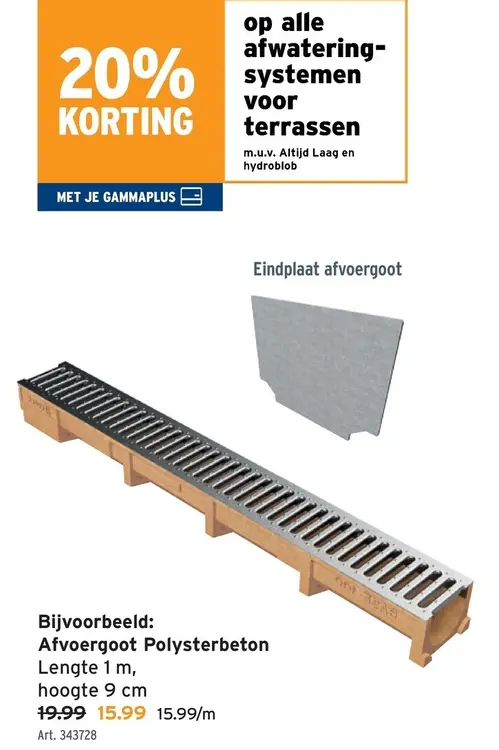 Promotie: Afvoergoot Polysterbeton