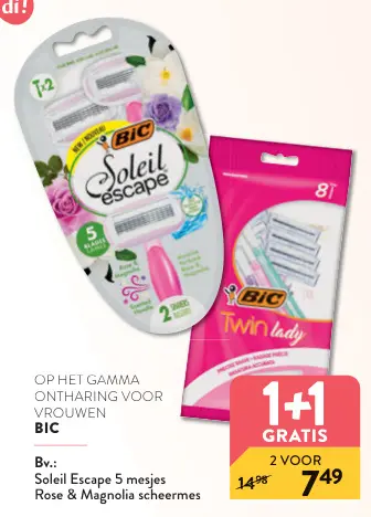 Promotie: Soleil Escape 5 mesjes Rose & Magnolia scheermes