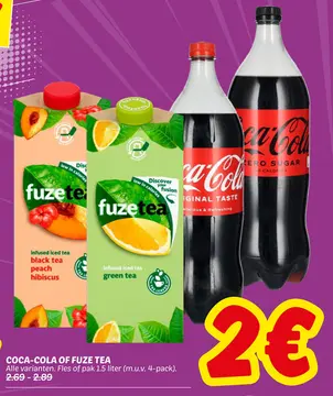 Aanbieding: Coca-cola of Fuze Tea