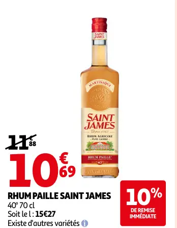Offre: Rhum paille