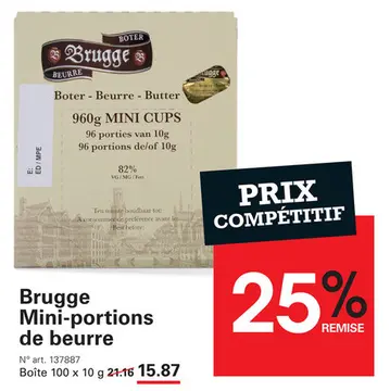 Offre: Brugge Mini-portions de beurre
