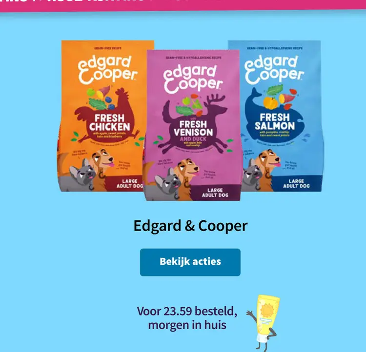 Promotie: Edgard & Cooper Fresh Chicken, Venison & Duck
