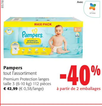Offre: Pampers tout l'assortiment