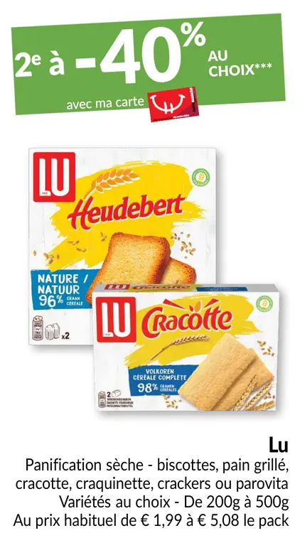 Offre: Panification sèche - biscottes, pain grillé, cracotte, craquinette, crackers ou parovita