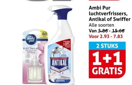 Aanbieding: Ambi Pur luchtverfrissers, Antikal of Swiffer