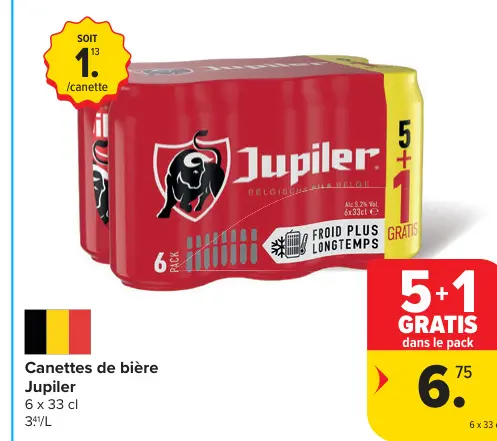 Offre: Canettes de bière Jupiler