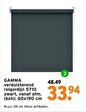 Aanbieding: verduisterend rolgordijn 5710