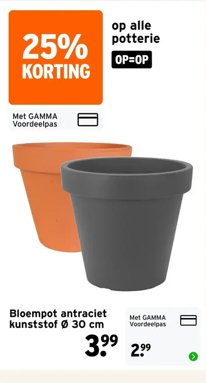 Aanbieding: Bloempot antraciet kunststof