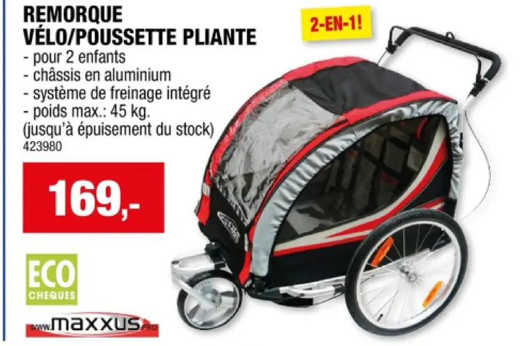 Offre: Remorque vélo/poussette pliante