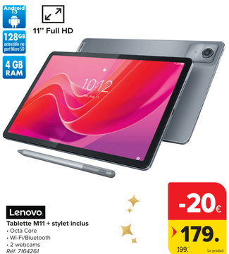 Offre: Tablette M11 + stylet inclus