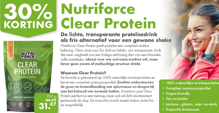 Aanbieding: Nutriforce Clear Protein