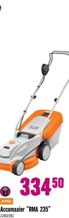 Aanbieding: STIHL Accu grasmaaier RMA235 36 V incl accu en lader **cashback**