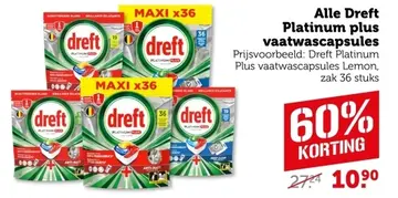Aanbieding: Alle Dreft Platinum plus vaatwascapsules