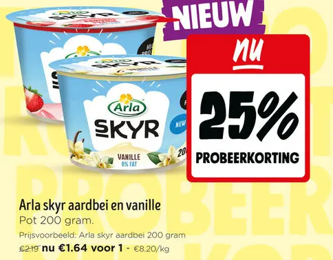 Promotie: Arla skyr aardbei en vanille