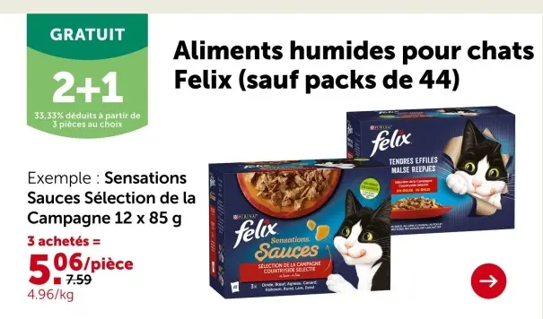 Offre: Aliments humides pour chats