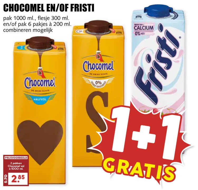 Aanbieding: Chocomel en/of Fristi