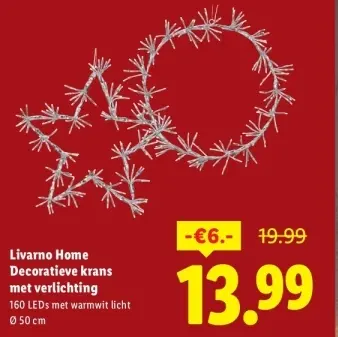 Aanbieding: Decoratieve krans met verlichting